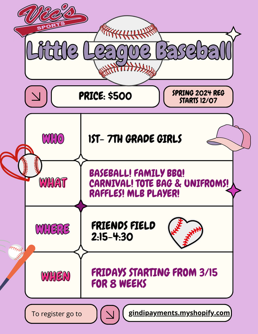 Spring 2024 Friday 1st-7th Grade Baseball Girls!